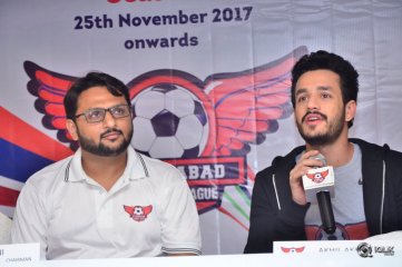 Akhil At Hyderabad Football League Press Meet
